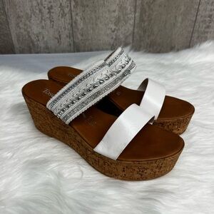 Toscanella Handmade in Italy Gracelin Wedge Rhinestone Sandals